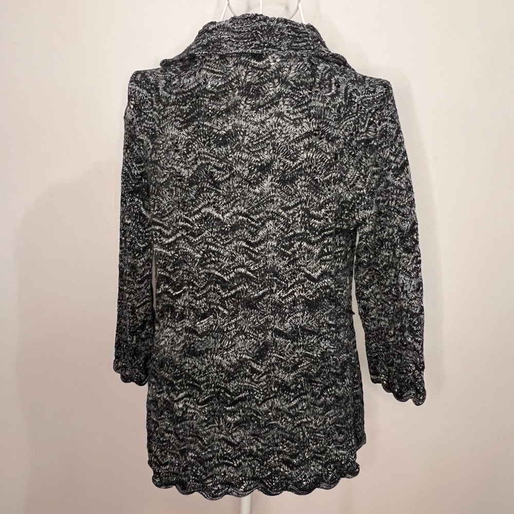 SOLD 1/28 Willi Smith Black & White Open Knit Cardigan - Picture 12 of 12